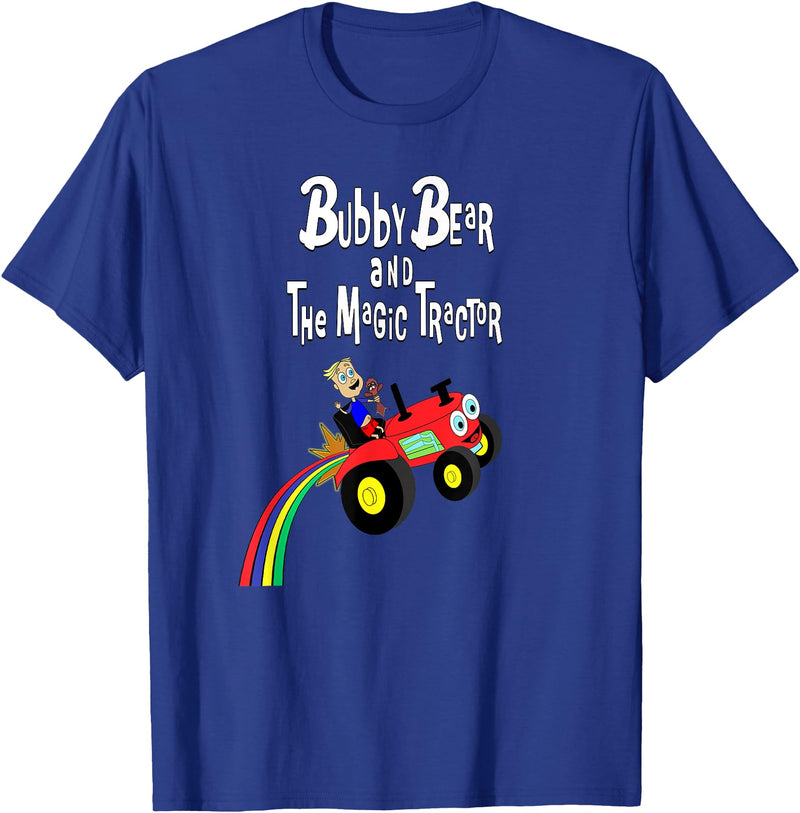 Strange Planet Apparel Bubby Bear and the Magic Tractor T-Shirt - Royal Blue