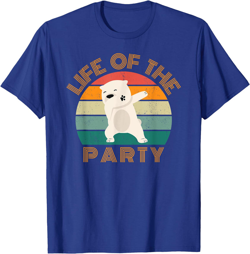 Christmas party cute bear dab dancing Life of the party, dabbing polar bear, birthday, Christmas T-Shirt - Royal Blue