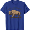 Yellowstone National Park Bison Clothing Co Yellowstone National Park Wyoming Buffalo Bison T-Shirt - Royal Blue