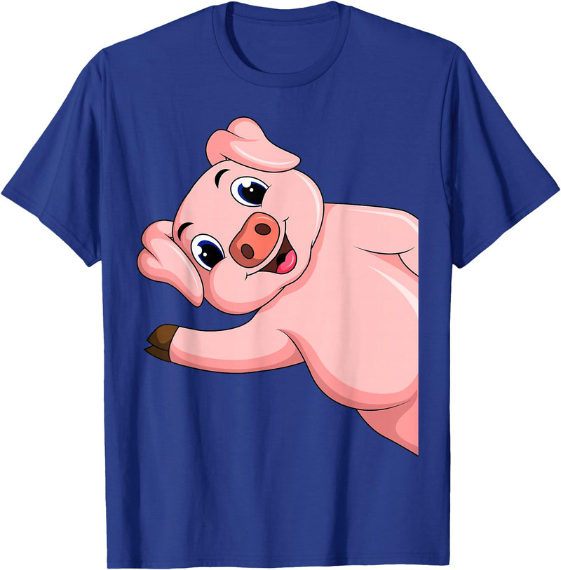 Funny Pig Lover & Owner Gift Ideas Pig Swine Kids Boys Girls Women T-Shirt - Royal Blue