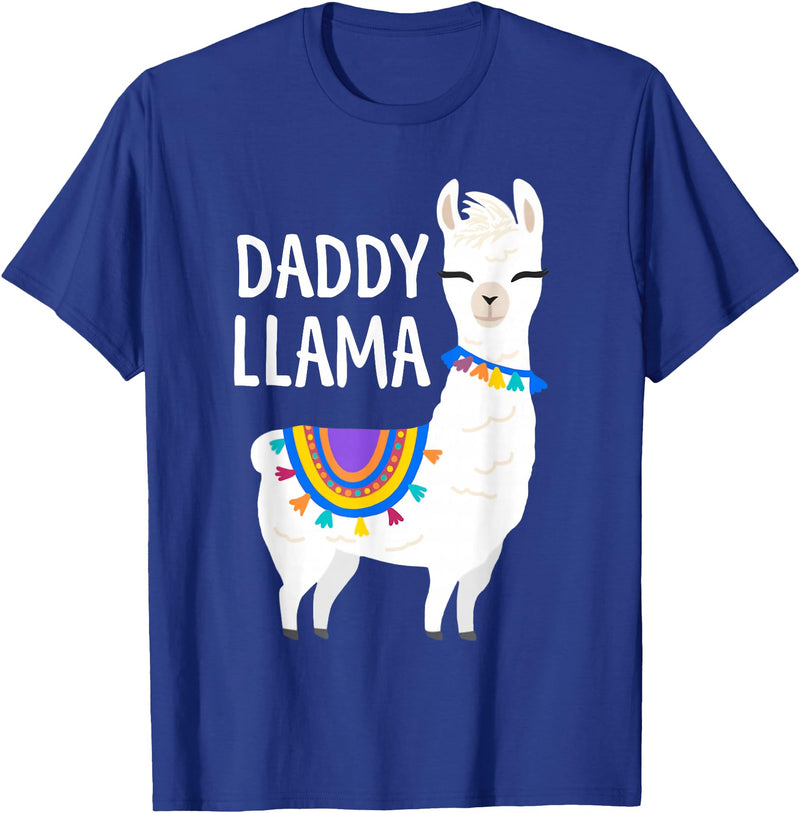 Birthday Llama Shirts Gift Daddy Llama Funny Father's Day Shirt Men, Dad, Dad Birthday T-Shirt - Royal Blue