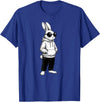 Cool Bunny Hipster Black Sunglasses Easter Rabbit 4 Boy Kids T-Shirt in Royal Blue