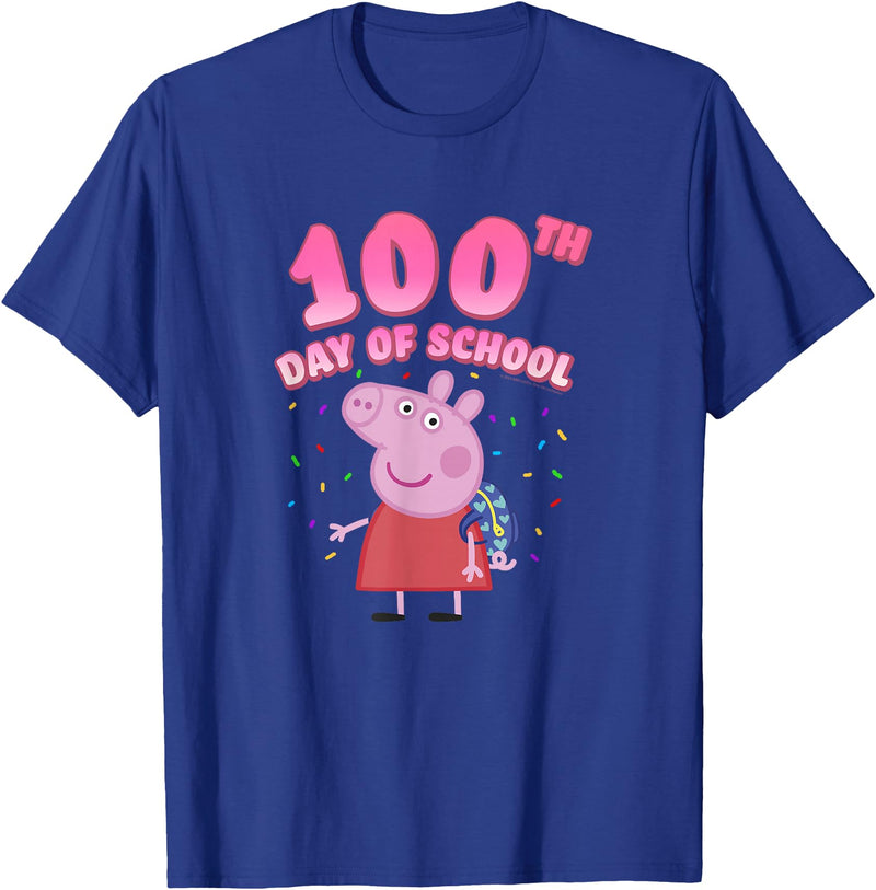 Peppa Pig 100th Day Of School Celebration Confetti T-Shirt - Royal Blue