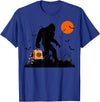 Dibble Dabble Designs Halloween Funny Halloween Bigfoot Trick or Treating - Bigfoot T-Shirt - Royal Blue