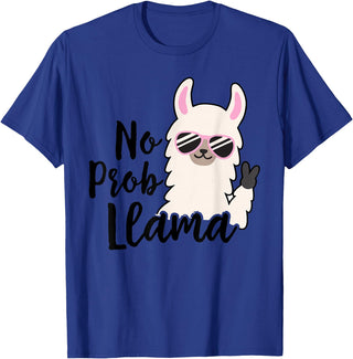 No Prob Llama Drama NO PROB-LLAMA! Funny Llama Alpaca T-Shirt - Royal Blue