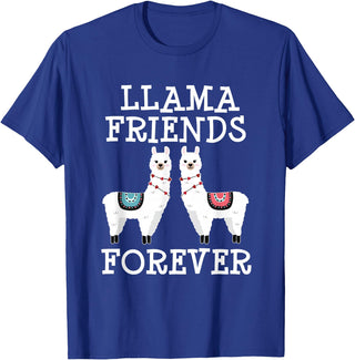 Llama Friendship Girls Llama Friends Girls Women Llama Friendship T-Shirt - Royal Blue