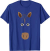 Pferdegesicht Bauernhof Tier Funny Horse Face T-Shirt, Halloween Face Costume T-Shirt - Royal Blue