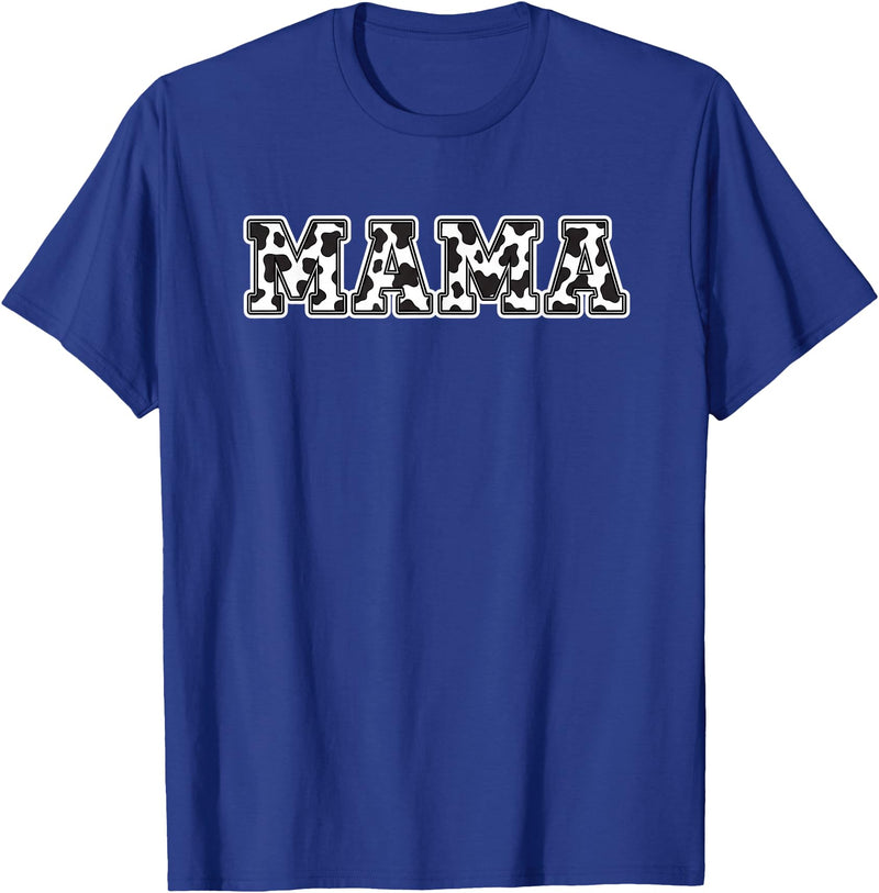 Mama Cow Farm Mom Mama Cow Family Barnyard Mom Mama Cow Mom Farm Animal Mama Kids Mother's Day Family T-Shirt - Royal Blue
