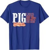 Best Hilarious Pig and Bacon Definition Funny Gift Pig A Magical Creature That Turns Vegetable Into Bacon Quote T-Shirt - Royal Blue