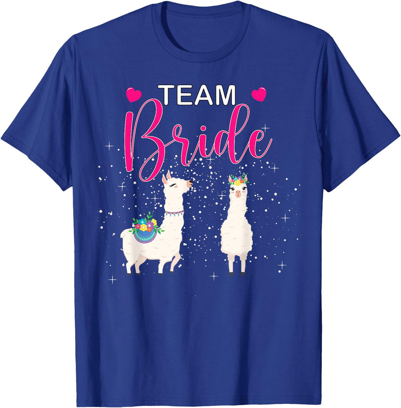 Mrs Bachelorette Engagement Bride Wedding Party Team Bride Alpaca Llama Bachelorette Groom Married Engage T-Shirt - Royal Blue
