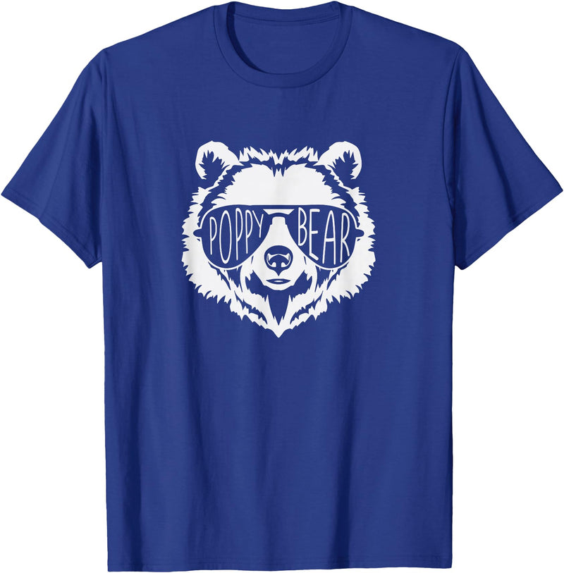 poppy Bear Family Apparel Poppy Bear Face with Sunglasses T-Shirt - Royal Blue