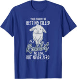 Killed by Rabbit Are Low but Never Zero Bunny Lover T-Shirt in Royal Blue