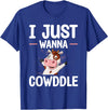 Bedtime Cow Aficionados Pajama For Farmer I Just Wanna Cowddle Cuddle Cow Sleeping T-Shirt - Royal Blue
