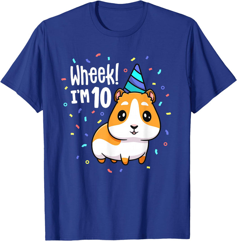 Guinea Pig Birthday by Joy Haus Guinea Pig Birthday Party Wheek Kid 10 Year Old 10th Outfit T-Shirt - Royal Blue
