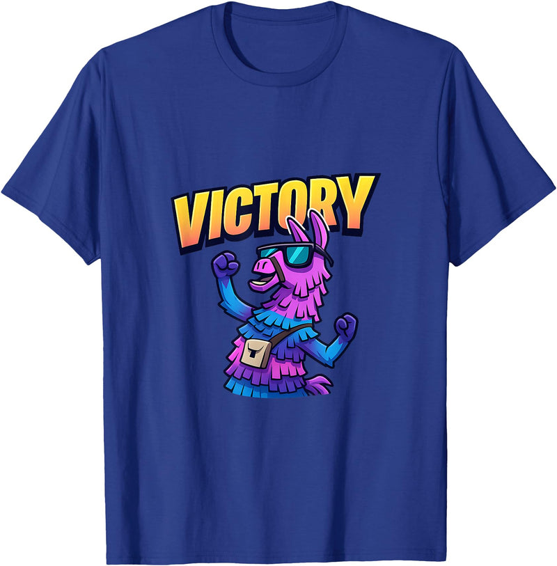 PixelLlama Victory Gaming Victory Llama T-Shirt - Royal Blue
