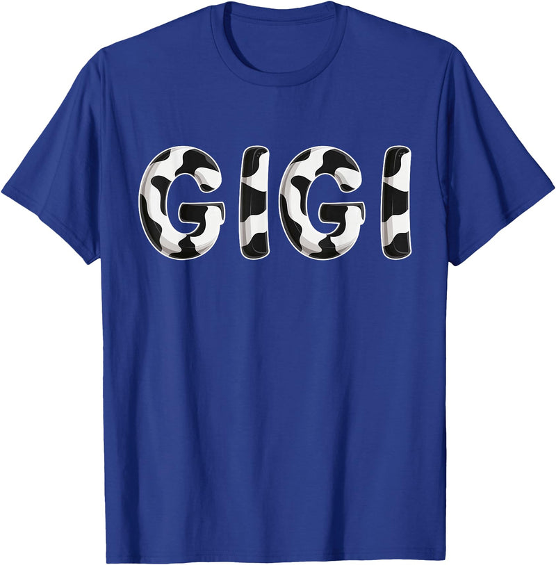 Cow Pattern Print Family Matching Birthday Shirts Cow Gigi Birthday Family Matching Mothers Day Boy Girl Farm T-Shirt -