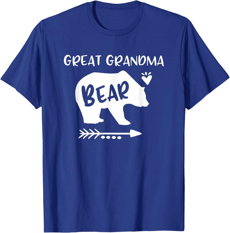 HustlaGirl Great Grandma Bear Shirt Heart & Arrow Great Grandma Gifts T-Shirt - Royal Blue