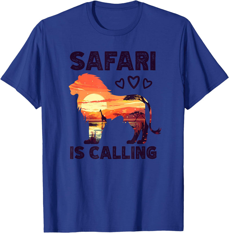 Special Lion Safari Gifts Lion Safari Is Calling T-Shirt - Royal Blue