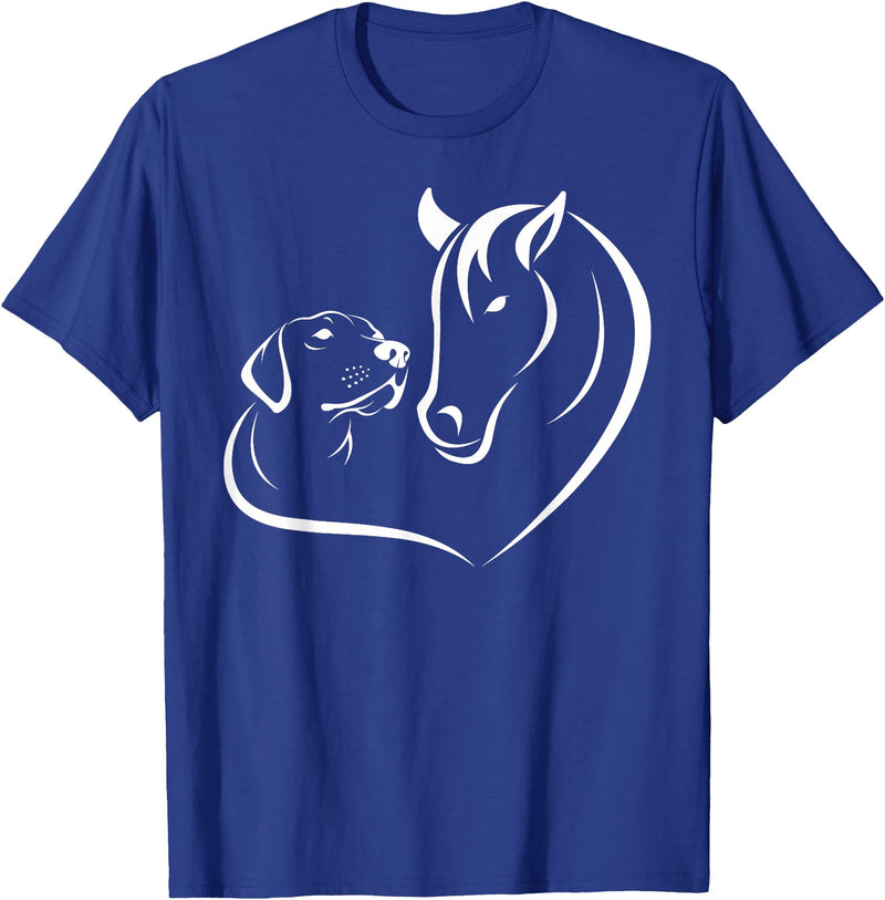 Horse and Dog Women and Men Horse Dog Lover Shirts Horse and Dog Women and Men Motif Horse Dog Lover T-Shirt T-Shirt - Royal Blue