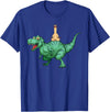 cute funny Llama Gifts and more Alpaca Llama riding Dinosaur T-Rex T-Shirt - Royal Blue