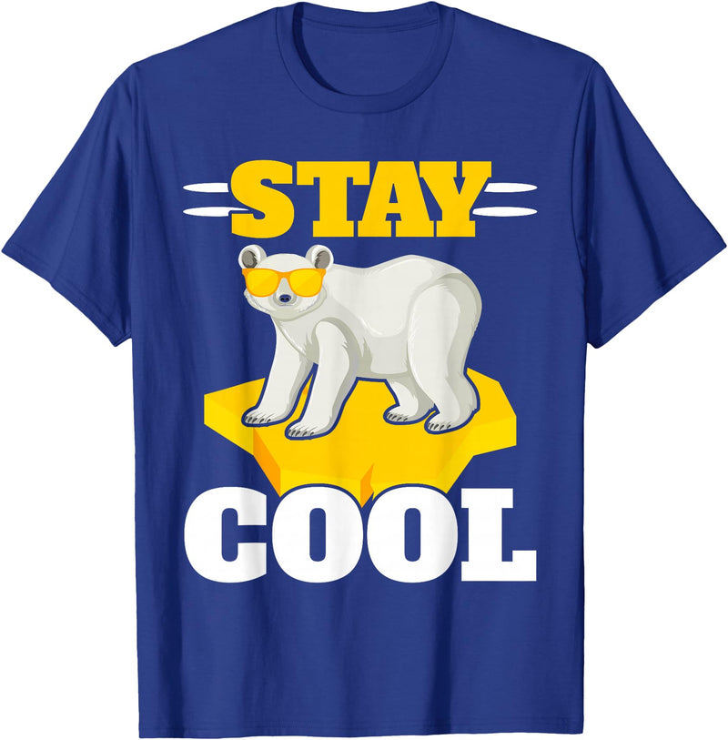 Polar Bear Antartica Arctic SteMi Apparel Stay Cool Polar Bear Arctic Animal Ice Bear Lover T-Shirt - Royal Blue