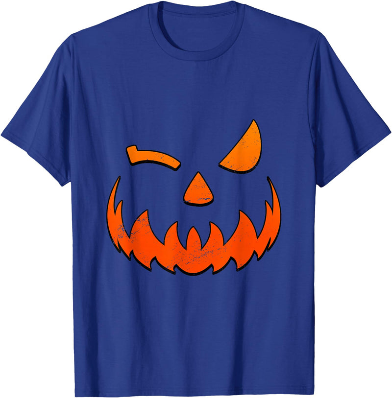Halloween Costume Gifts Happy Halloween Pumpkin Face T-Shirt - Royal Blue