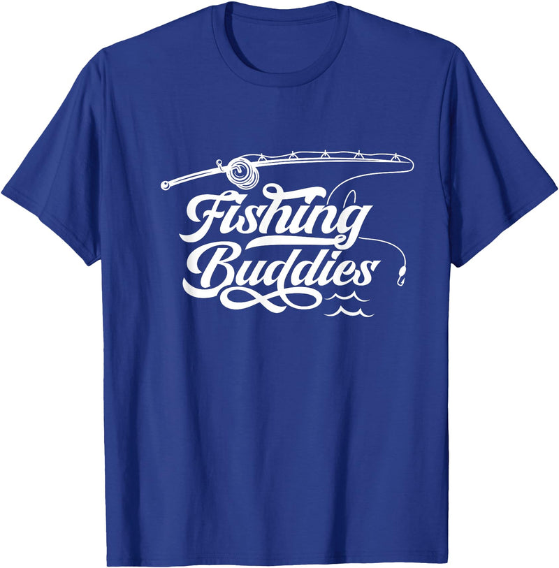 Friends Fish Team Favorite Fishing Buddy Unisex-Adults T-Shirt Black Small Regular Fit Short Sleeve Cotton 60% Polyester 40% Fishing Buddies Fisher Buddy Fisherman T-Shirt - Royal Blue