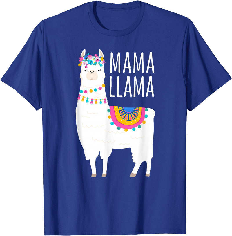 Mama Llama Lover Gifts by Memme Mama Llama Shirt for Women T-Shirt - Royal Blue
