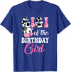 Vintage Retro Birthday Gigi Of The Birthday Girl Farm Cow 1St Birthday Girl T-Shirt - Royal Blue