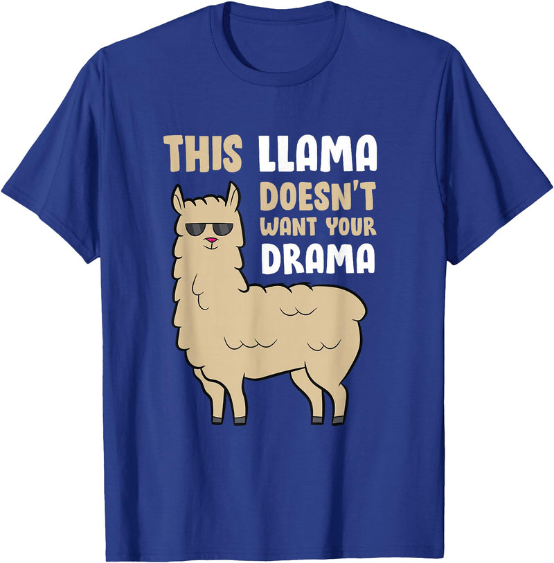 Funny Llama And Alpaca Gifts This Llama Doesn't Like Your Drama Funny Llama T-Shirt - Royal Blue