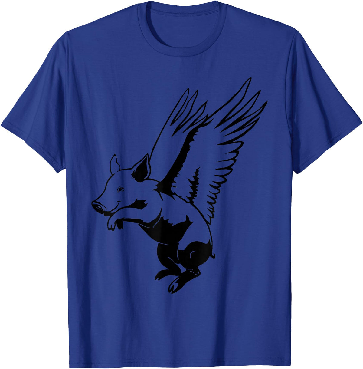 Flying Pig Funny Animals Flying Pig with Wings Fly Pig Lovers T-Shirt - Royal Blue