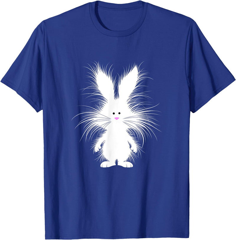 Cute and Silly Frazzled Easter Rabbit Bunny T-Shirt in Royal Blue