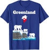 Greenland Polar bears lover trip souvenir Greenland Polar Bears Sea cliffs Greenland flag map souvenir T-Shirt - Royal Blue