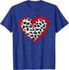 Cow Pattern Clothing for Cow Lover Heart Cow Print T-Shirt - Royal Blue