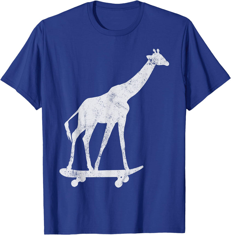 Giraffe Skateboarding Skateboarder Gifts Giraffe Skateboarding Skateboarder T-Shirt - Royal Blue