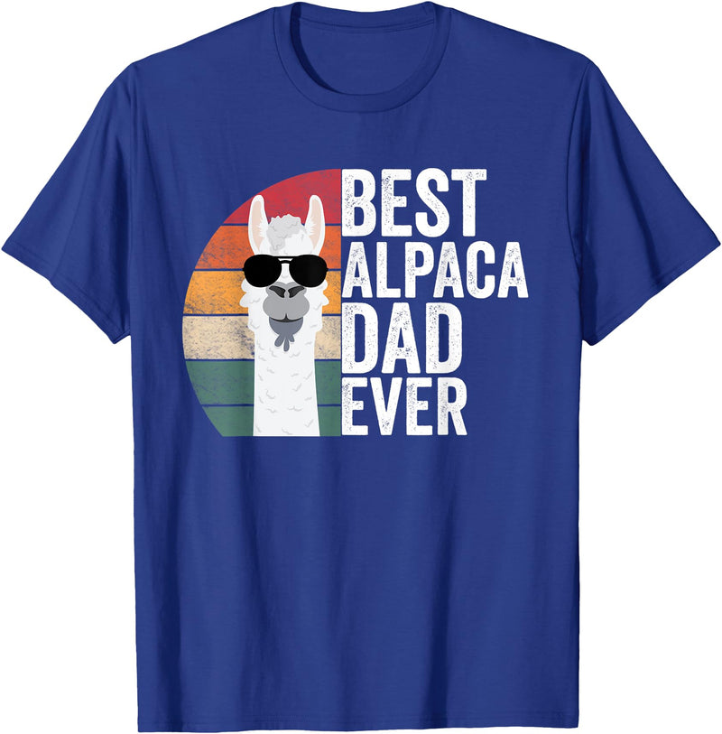 Best Alpaca Dad Accessories Best Alpaca Dad Ever Apparel LLama Lovers Cute Alpacas T-Shirt - Royal Blue