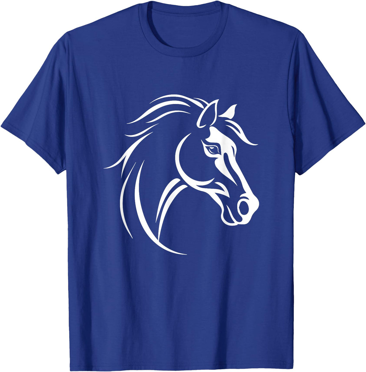 Horse Designs. Horse Equestrian Riding Graphic T-Shirt - Royal Blue