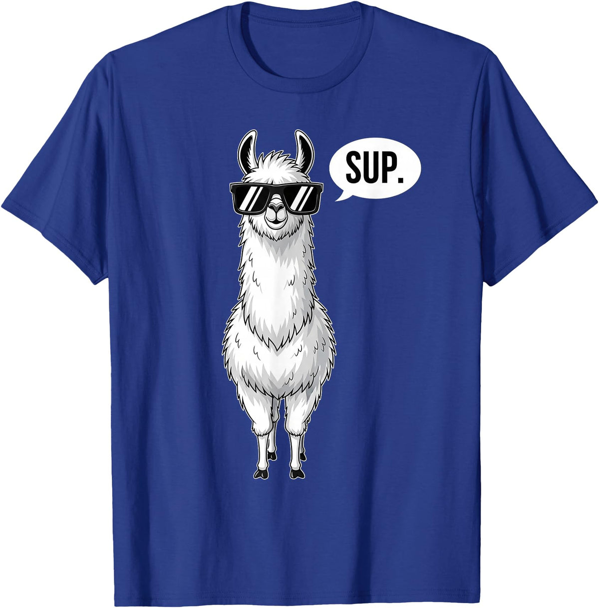 Funny Llama lover Co Alpaca Llama with Sunglasses Sup T-Shirt - Royal Blue