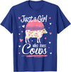 Pack A Punch Just A Girl Who Loves Cows Shirt Vintage T-Shirt - Royal Blue