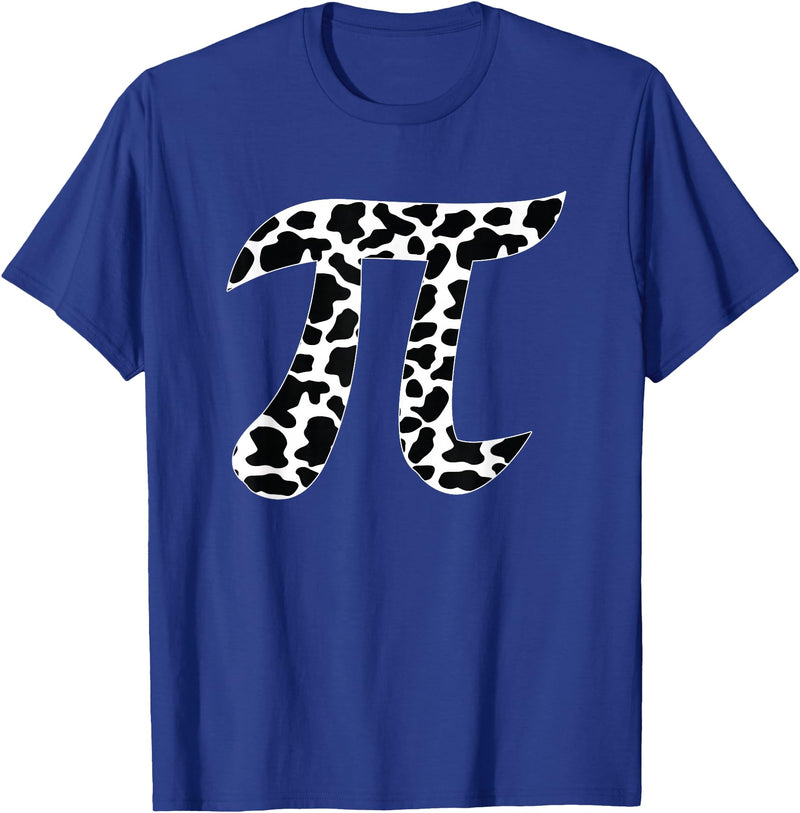 Cow Pi Day Designs Cow Pattern Pi Day Symbol - Cowpie Math Lover T-Shirt - Royal Blue