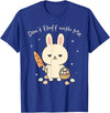 Funny Cute Bunny Don't Fluff with Me Easter Kawaii Rabbit T-Shirt in Royal Blue