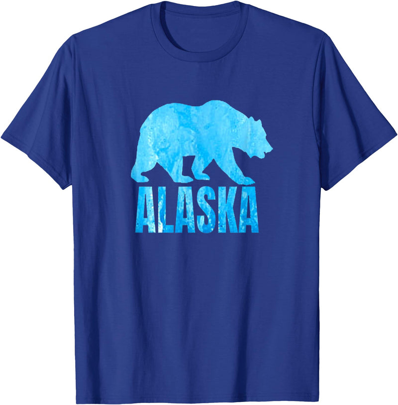 Wild Animal Alaska State Animal Polar Bear Ice Souvenir T-Shirt - Royal Blue