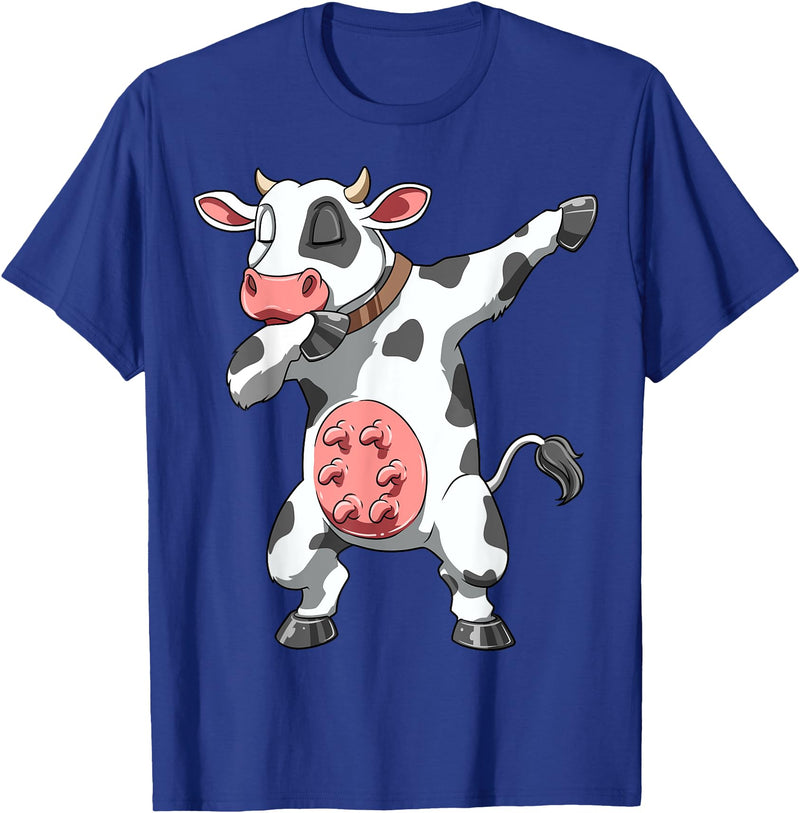 DabbingTastic Dabbing Cow Dab Cow Dancing Cow Farm Birthday Party T-Shirt - Royal Blue