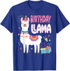 Family Matching Llama Birthday Party Supplies Birthday Llama Girl Birthday Party Llama Birthday Theme T-Shirt - Royal Blue