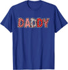 Retro Christmas Valentine Matching Family Tees Hearts Buffalo Plaid Dad Daddy Valentines Day T-Shirt - Royal Blue