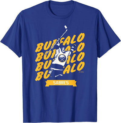 Cow Buffalo Sabres Graffiti Royal Blue Officially T-Shirt
