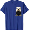 Funny Polar Bear in Pocket Polar Bear Lover Cute Pocket T-Shirt - Royal Blue