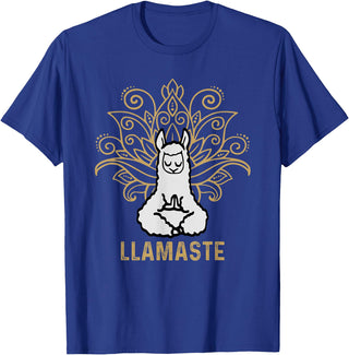 Lama Llamaste Family Summer Sport Yoga Gift Tees Llamaste Yoga Gift For Men Women Kids Lover Llama Yoga T-Shirt - Royal Blue