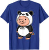 Pig In Panda Costume Kawaii Design Kawaii Pig In Panda Costume for Girls kids Pig Lover T-Shirt - Royal Blue