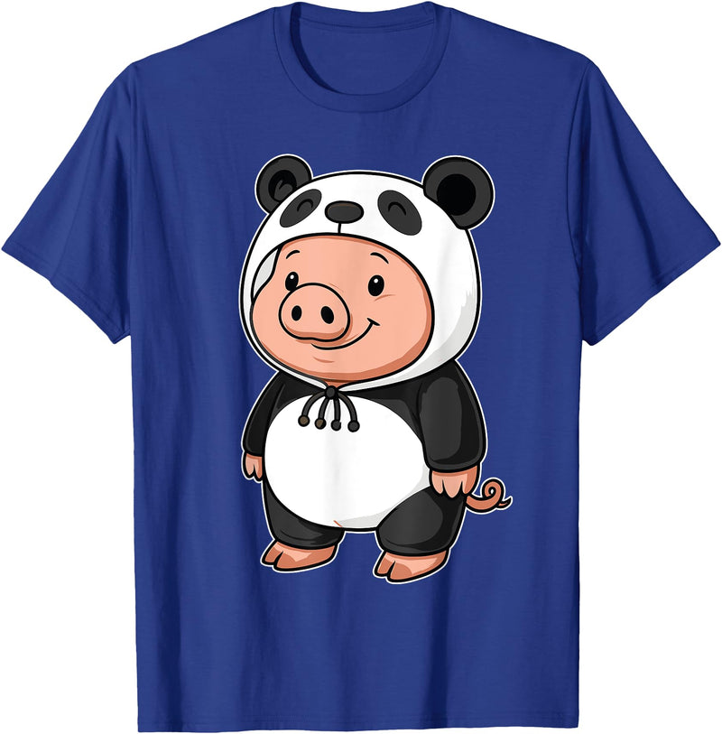 Pig In Panda Costume Kawaii Design Kawaii Pig In Panda Costume for Girls kids Pig Lover T-Shirt - Royal Blue
